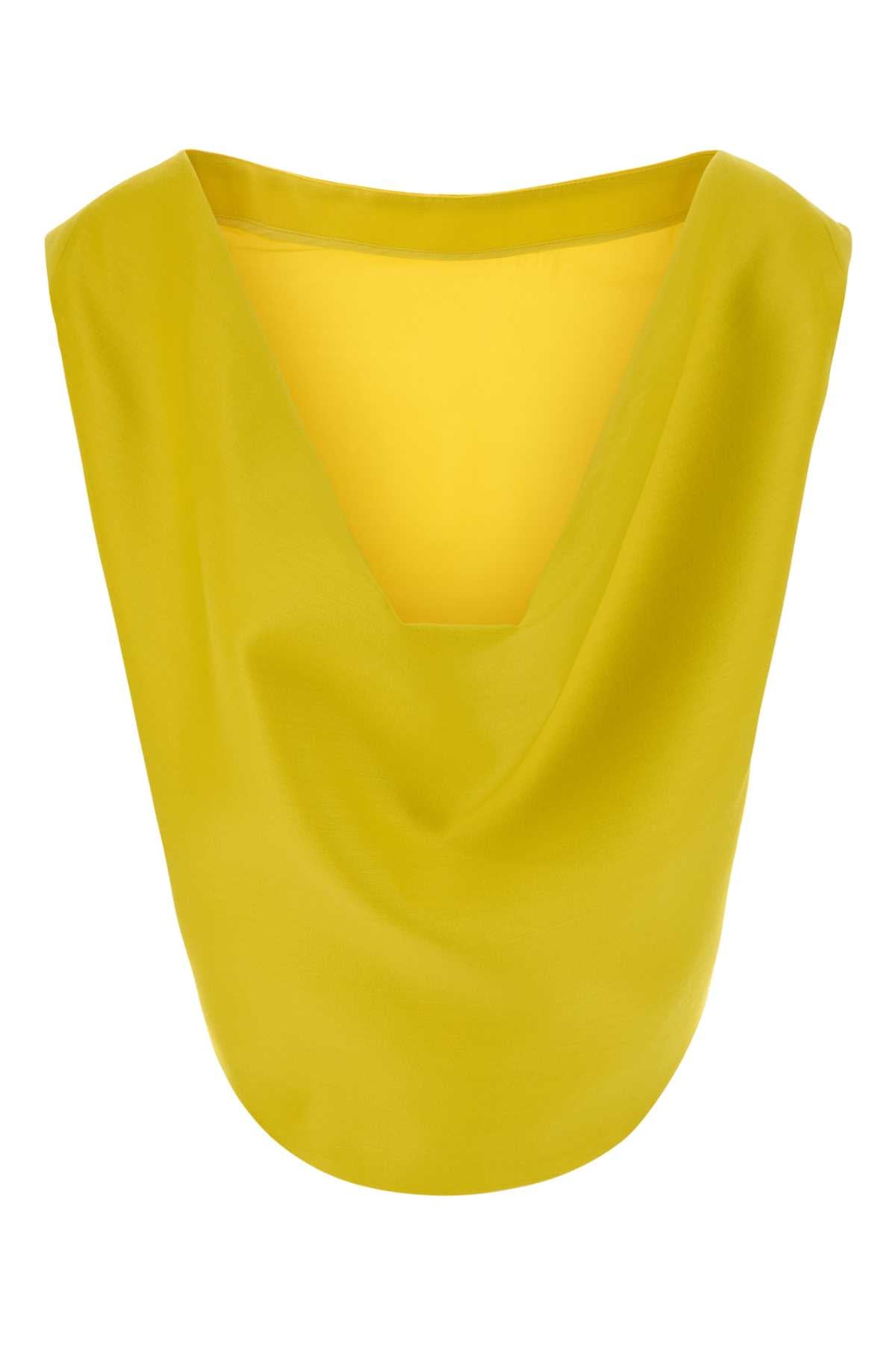 Balenciaga Women Yellow Cady Top BALENCIAGA