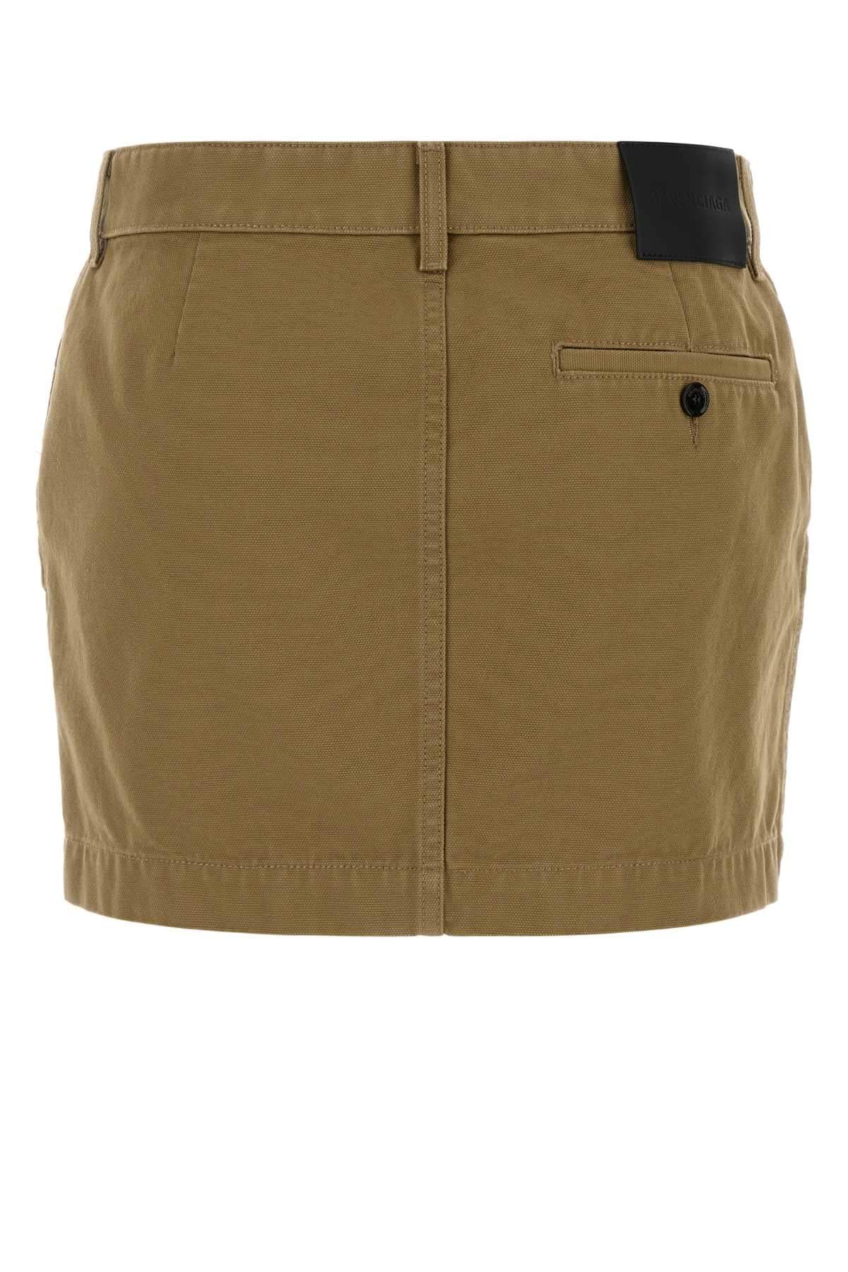 Balenciaga Women Khaki Denim Mini Skirt BALENCIAGA