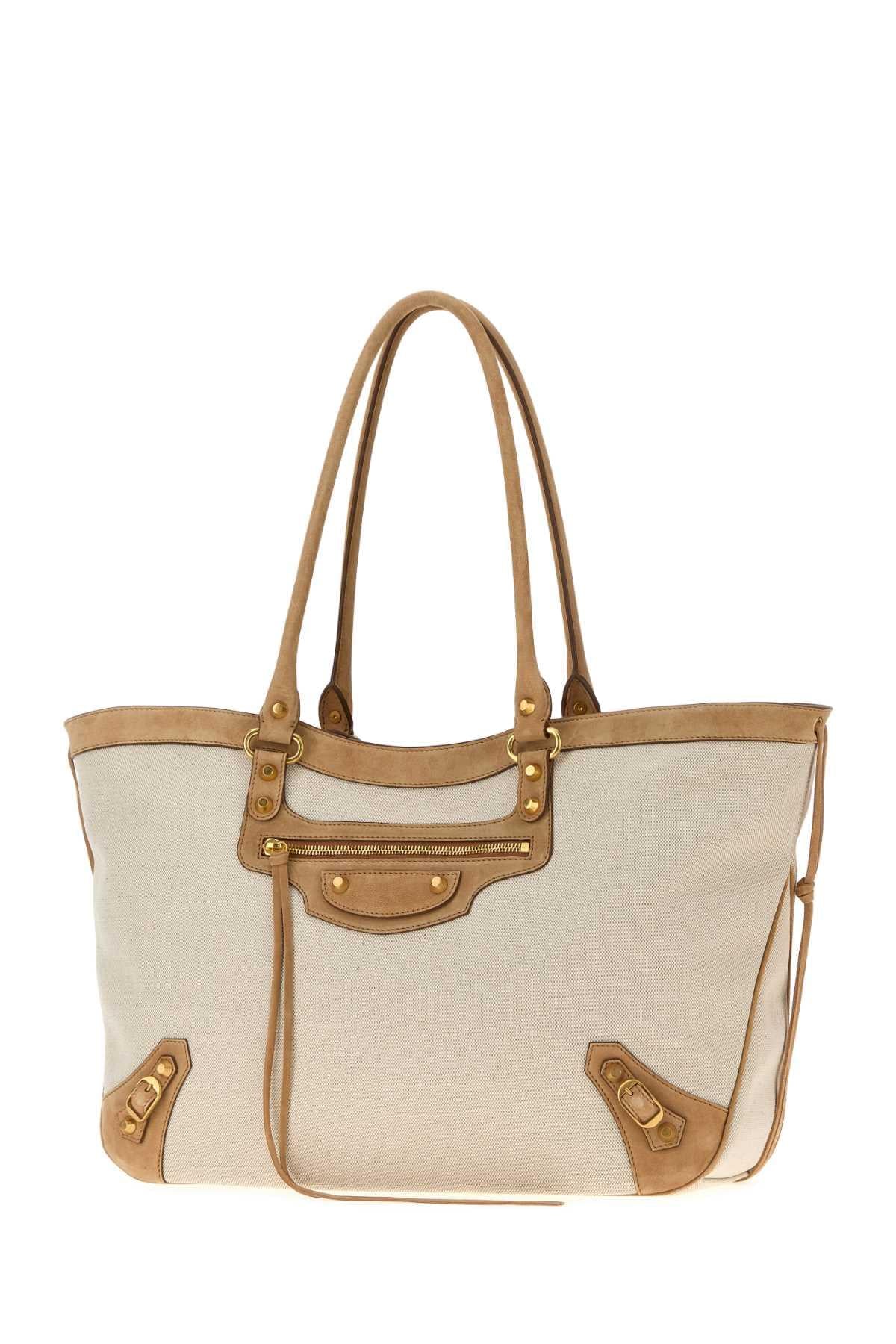Balenciaga Women Sand Canvas Le City Shopping Bag BALENCIAGA