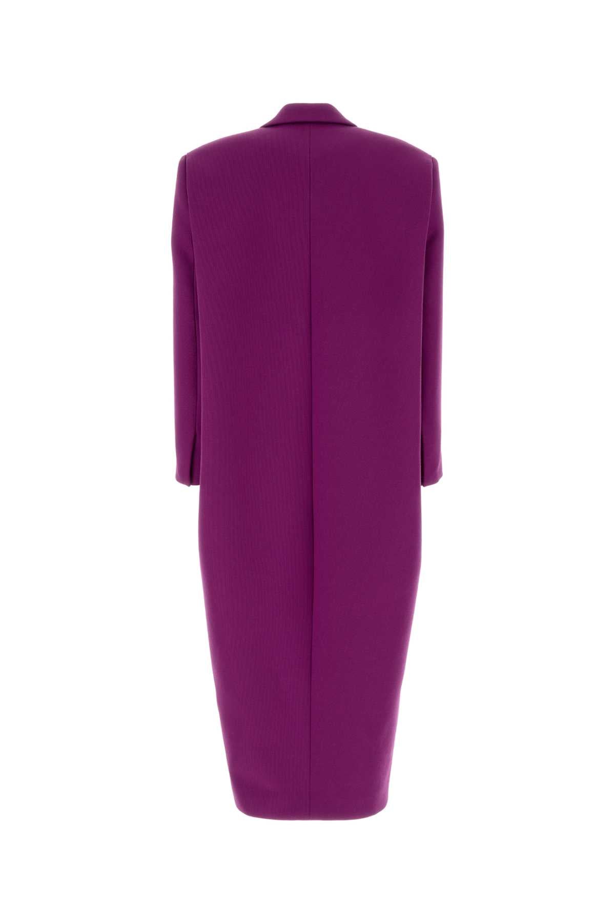 Balenciaga Women Purple Gabardine Coat BALENCIAGA