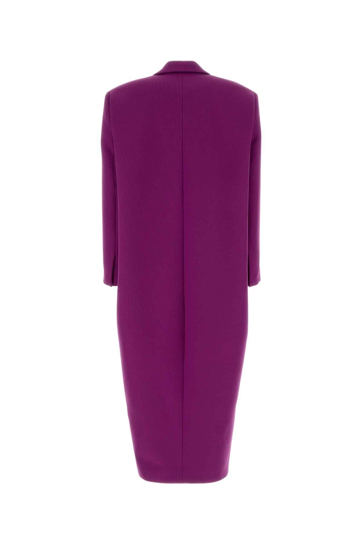 Balenciaga Women Purple Gabardine Coat BALENCIAGA