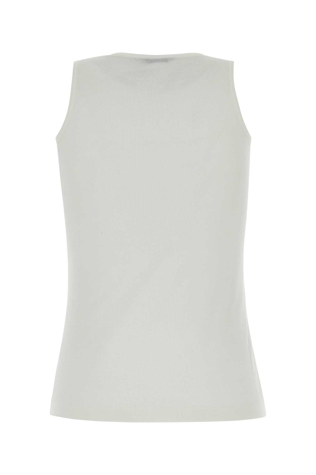 Balenciaga Women White Cotton Blend Tank Top BALENCIAGA