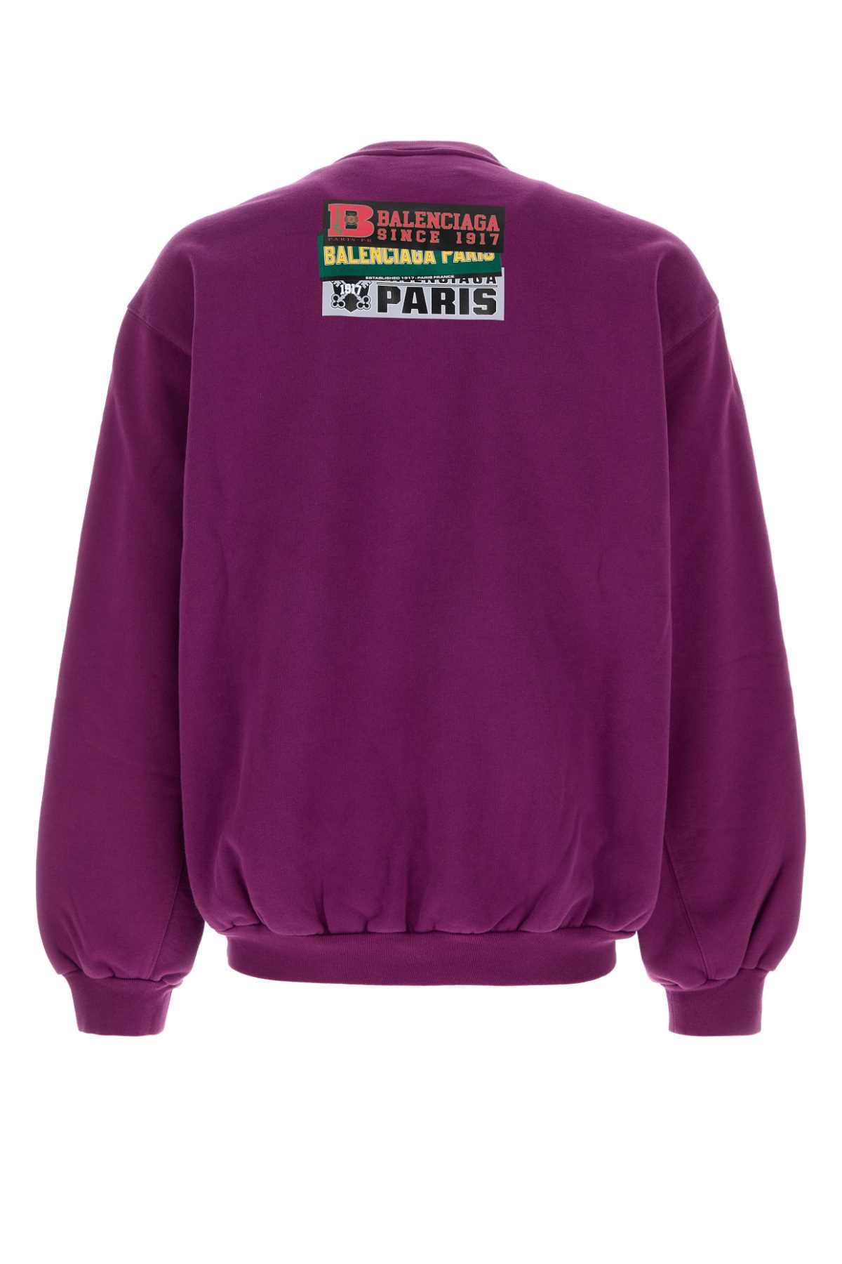 Balenciaga Men Purple Cottons Sweatshirt BALENCIAGA