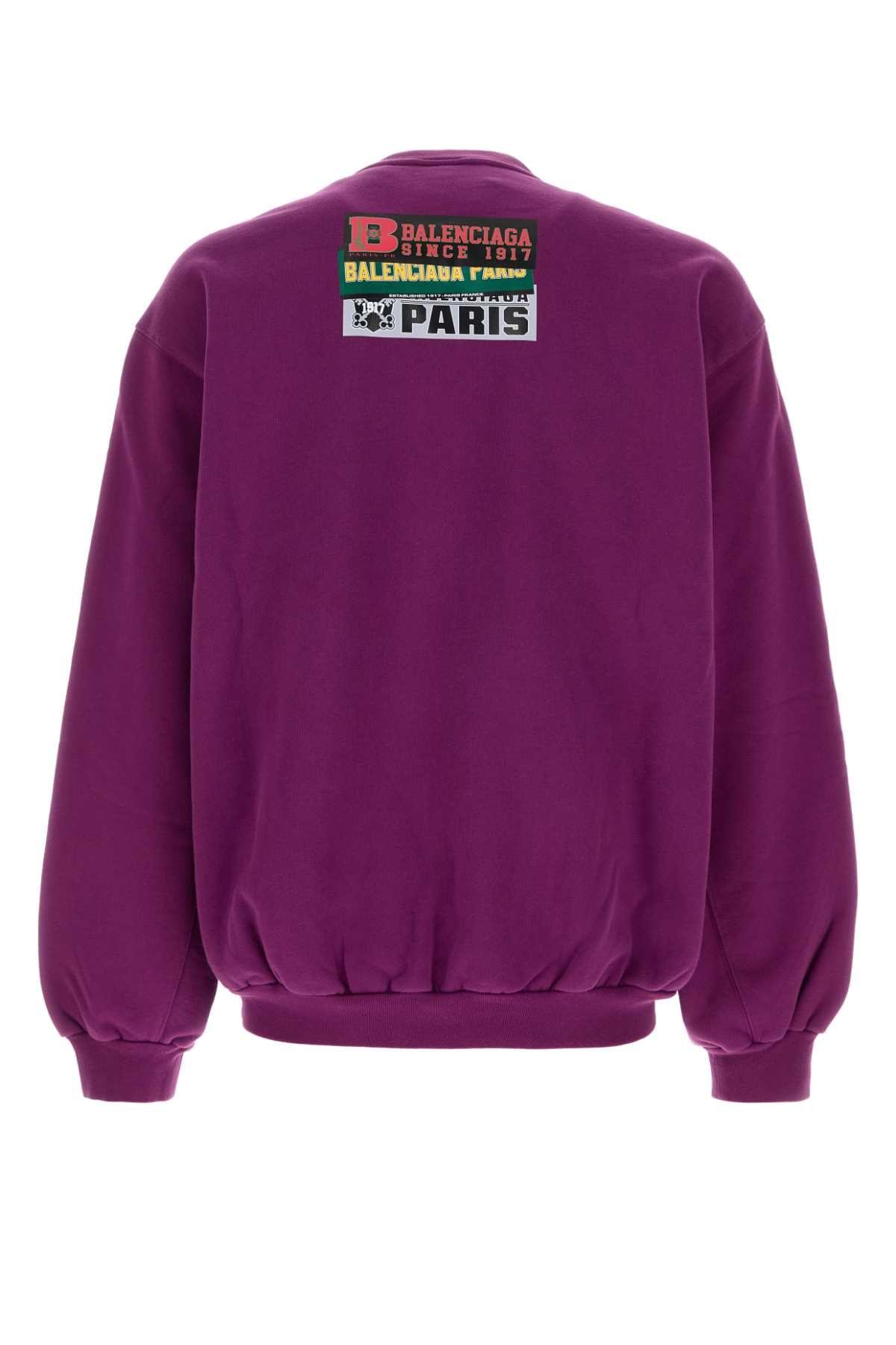 Balenciaga Men Purple Cottons Sweatshirt BALENCIAGA
