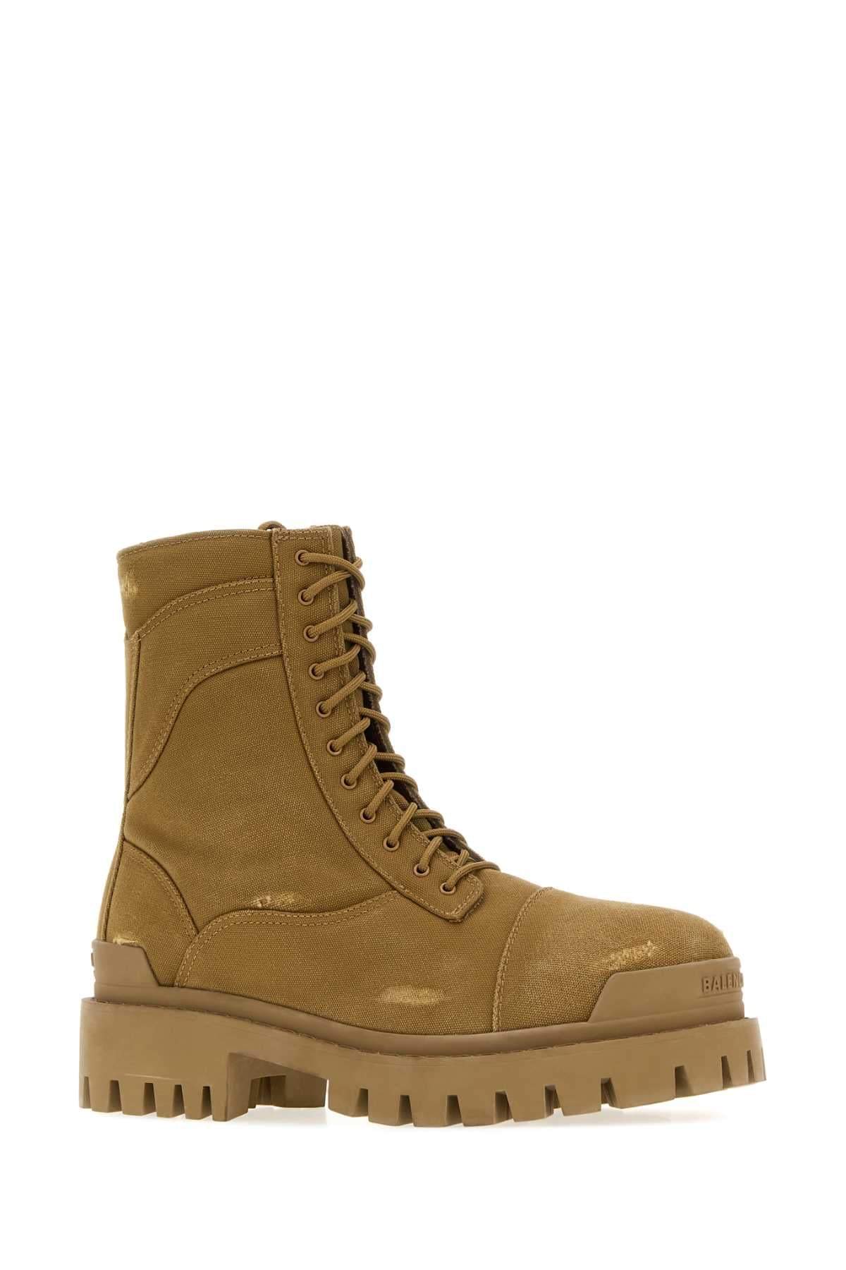 Balenciaga Men Camel Combat Strike Ankle Boots BALENCIAGA