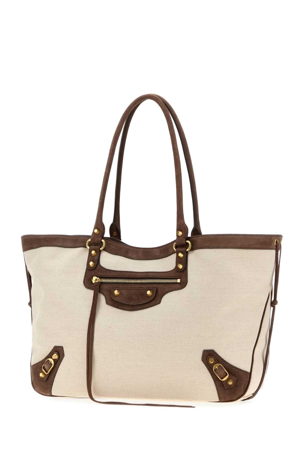 Balenciaga Women Sand Canvas Le City Shopping Bag BALENCIAGA