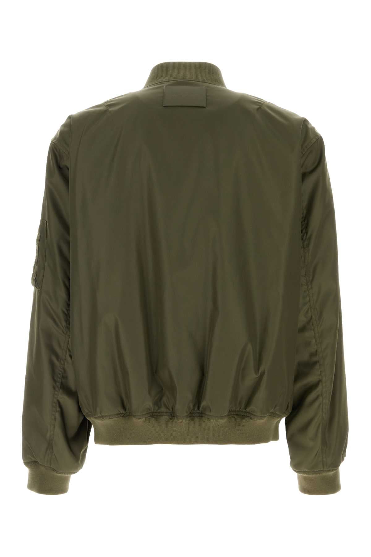 Balenciaga Men Olive Green Nylon Bomber Jacket BALENCIAGA