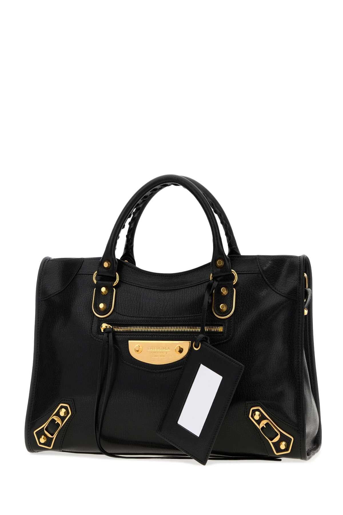Balenciaga Women Black Leather Medium Le City Uptown Handbag BALENCIAGA
