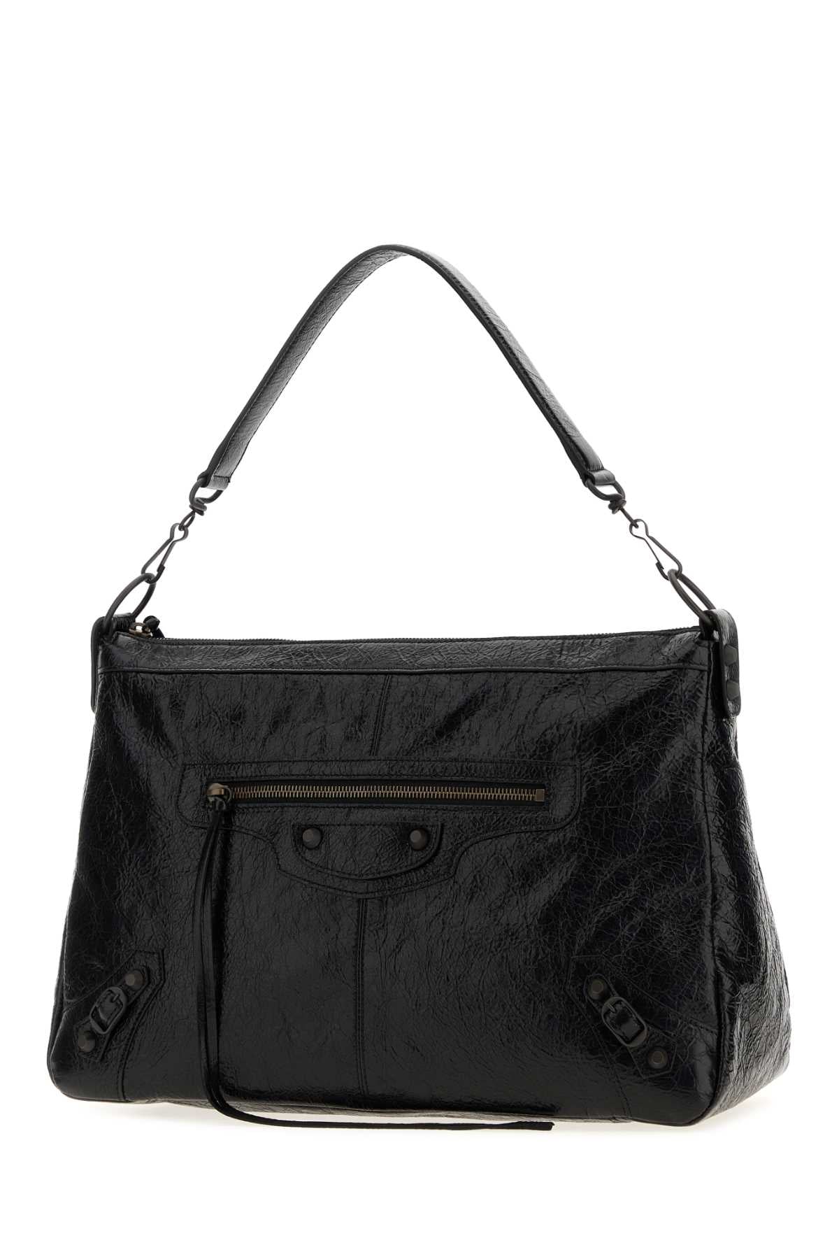 Balenciaga Men Black Leather Medium Le City Moto Shopping Bag BALENCIAGA