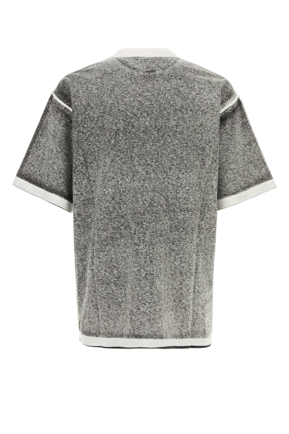 Balenciaga Men Melange Grey Cotton Oversize T-Shirt BALENCIAGA