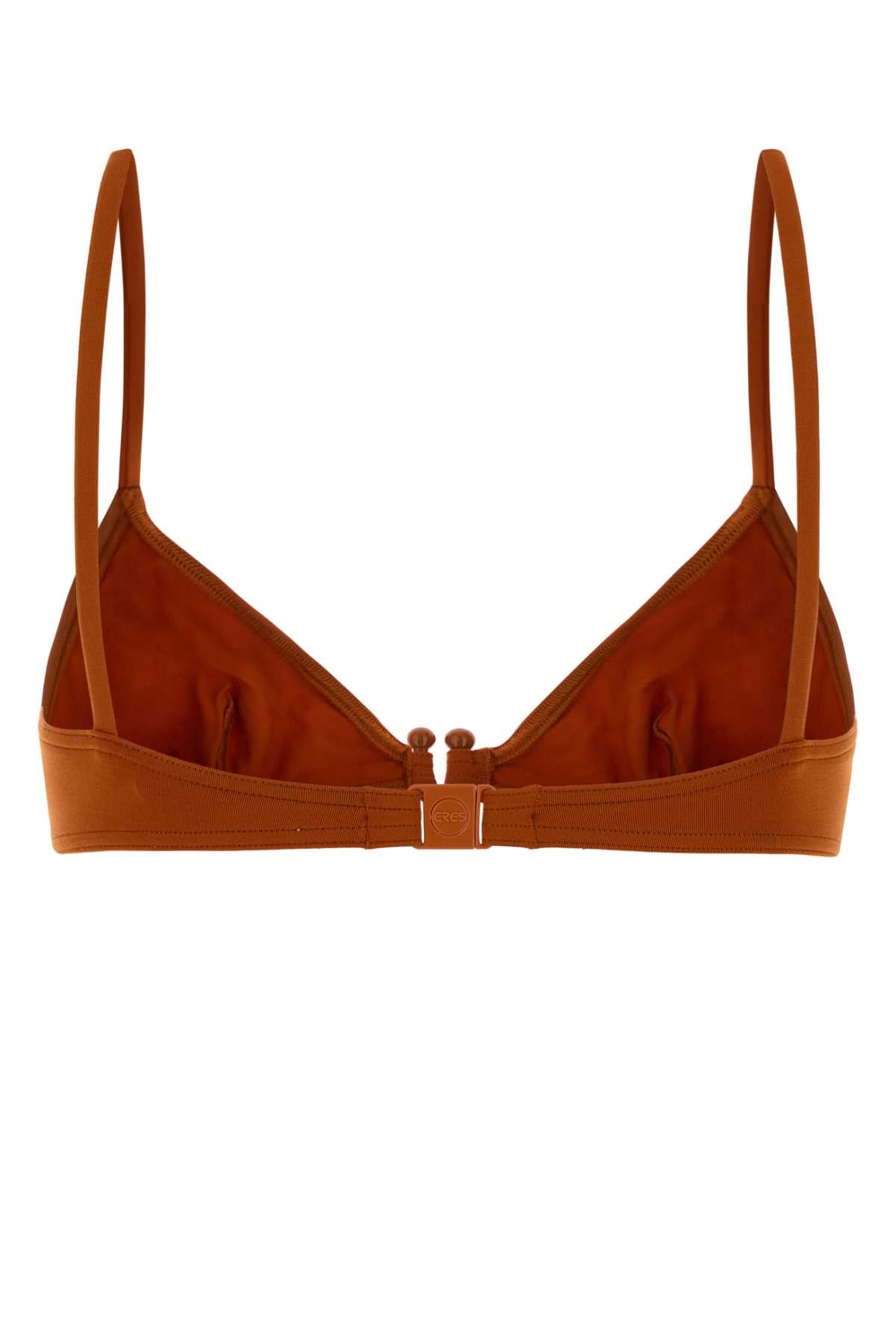 Eres Women Orange Stretch Nylon Stylish Bikini Top ERES