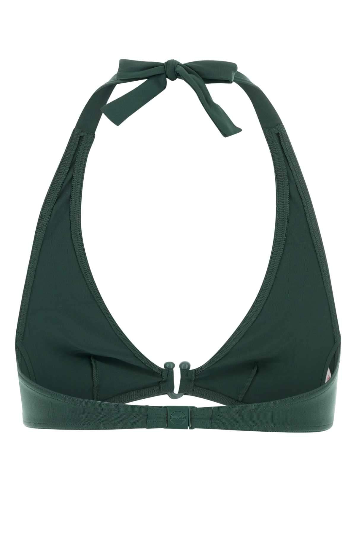 Eres Women Dark Green Stretch Nylon Noctambule Bikini Top ERES