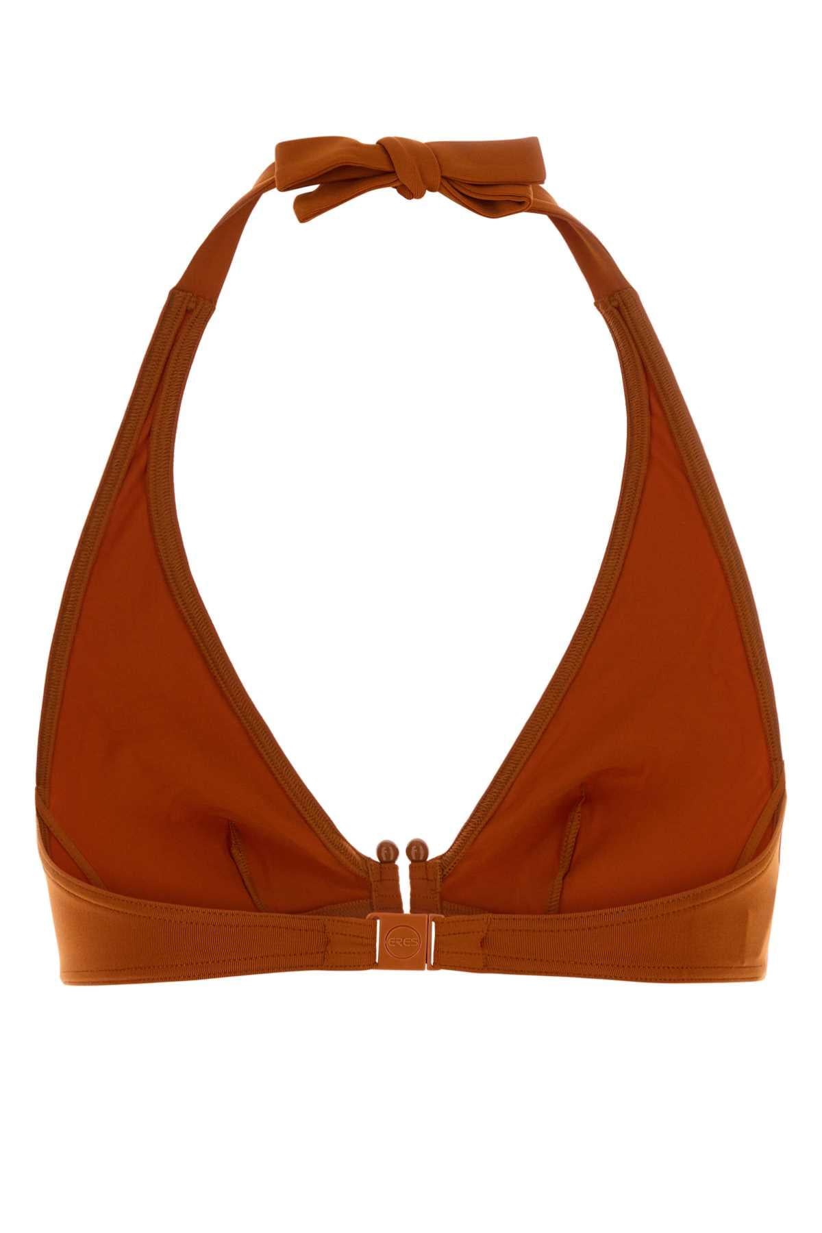 Eres Women Orange Stretch Nylon Noctambule Bikini Top ERES