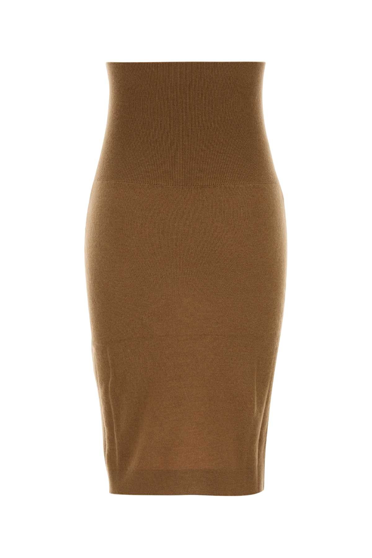Stella Mccartney Women Camel Wool Skirt