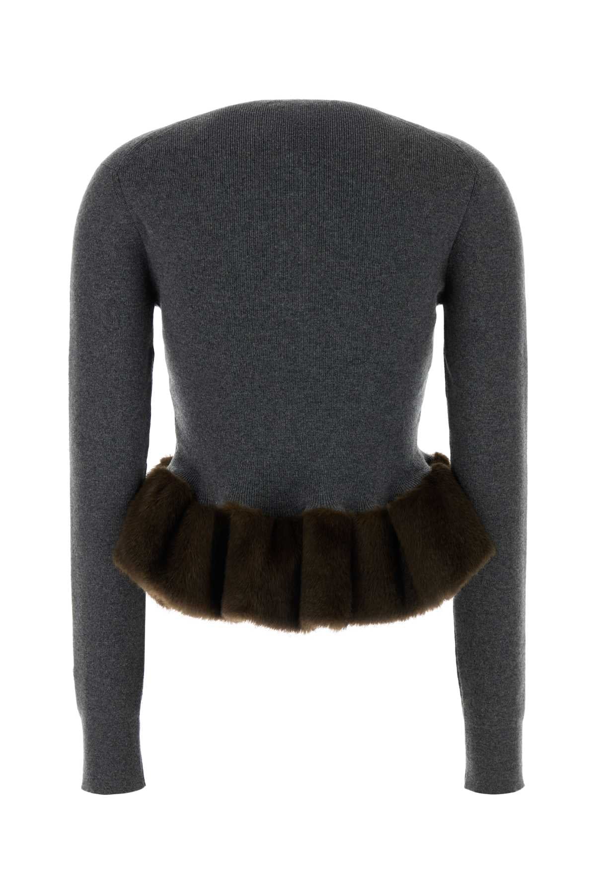 Stella Mccartney Women Dark Grey Stretch Wool Blend Sweater STELLA MCCARTNEY