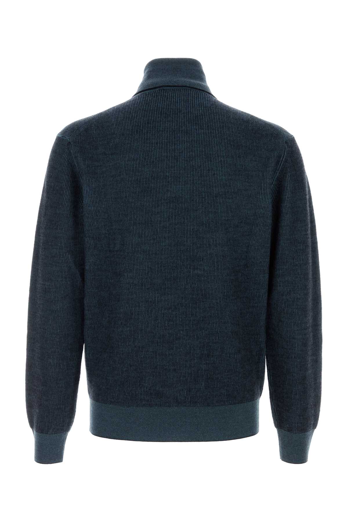 Brioni Men Melange Blue Cashmere Blend Sweater BRIONI
