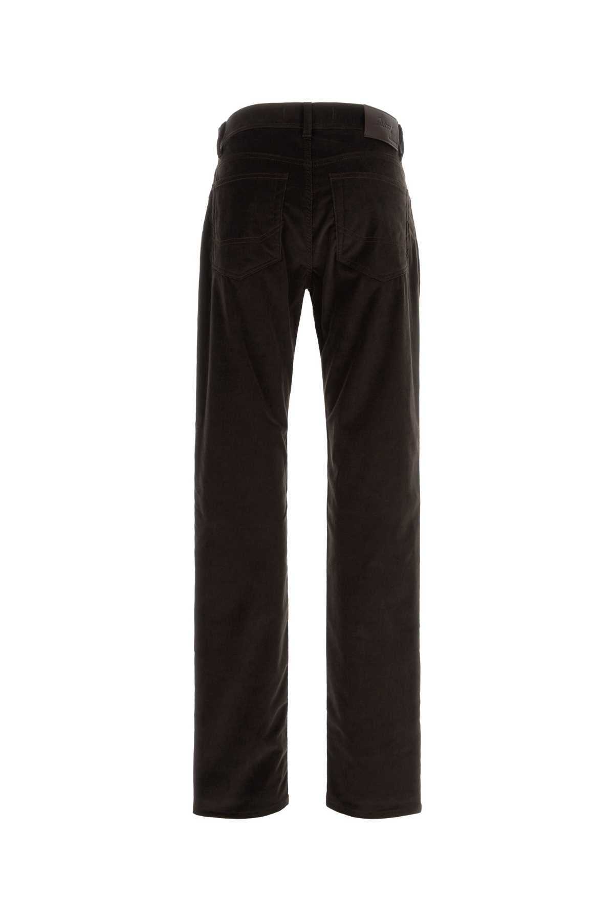 Brioni Men Dark Brown Stretch Corduroy Pant BRIONI