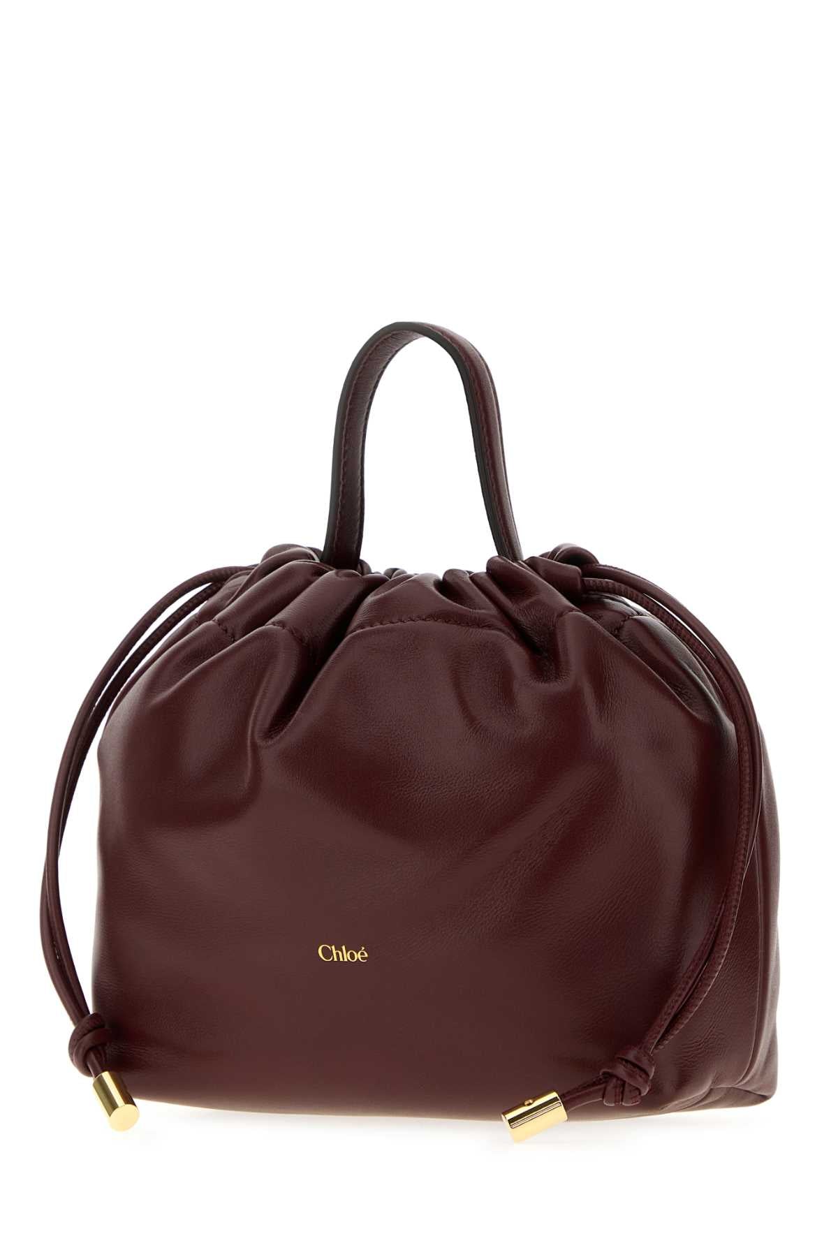 Chloe Women Burgundy Leather Mini Chloe Icons Handbag CHLOE