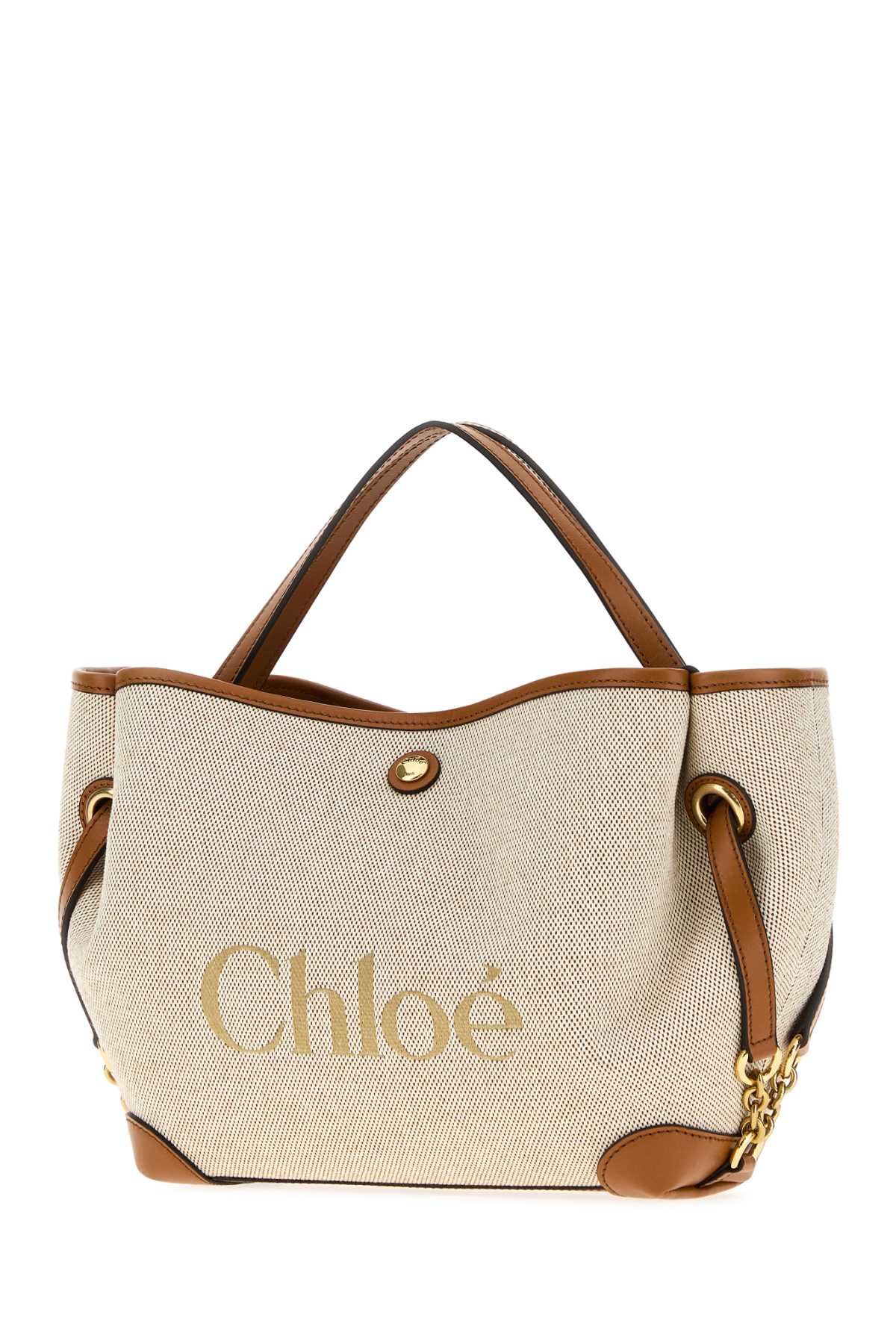 Chloe Women Sand Canvas Small Chloe Clover Handbag CHLOE