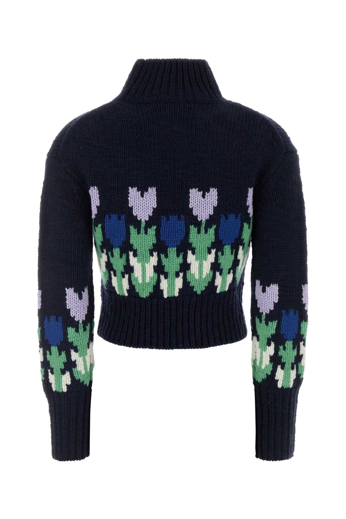 Chloe Women Navy Blue Wool Sweater CHLOE