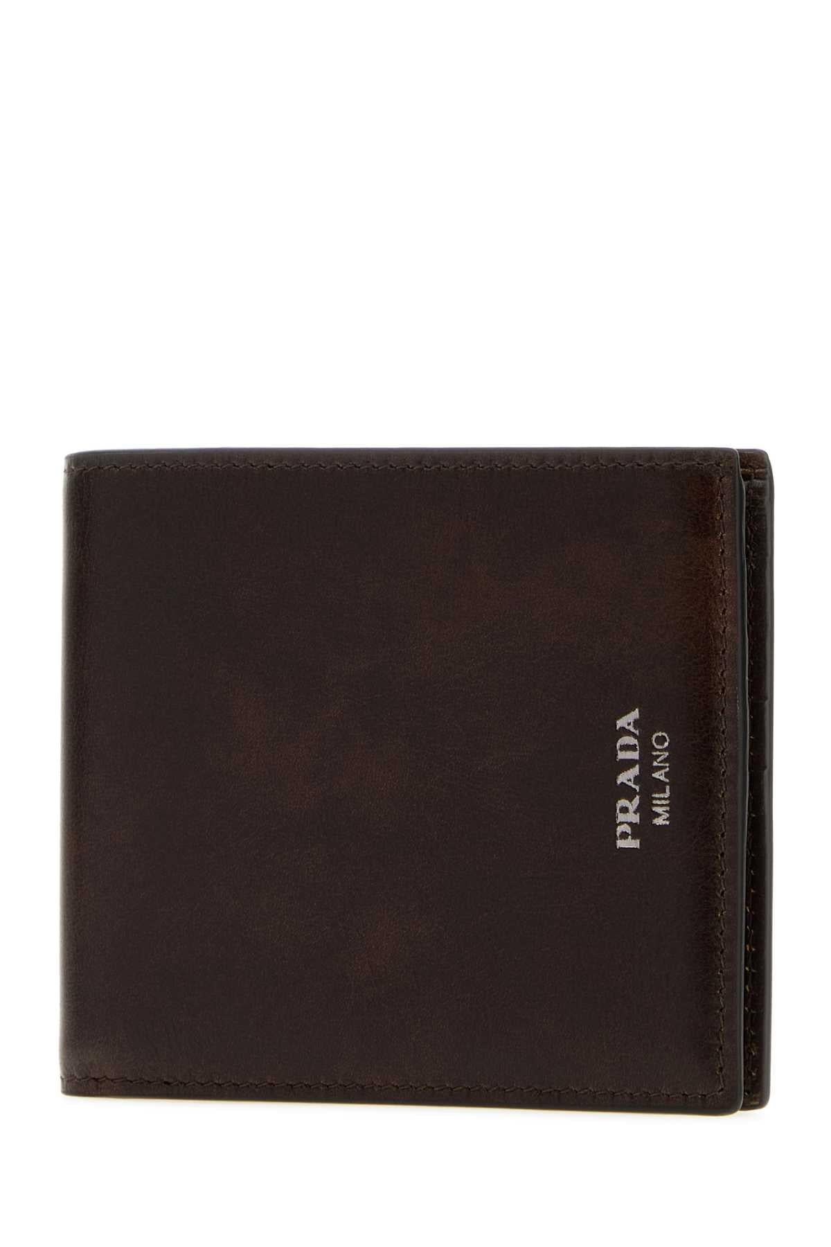 Prada Men Chocolate Leather Wallet PRADA