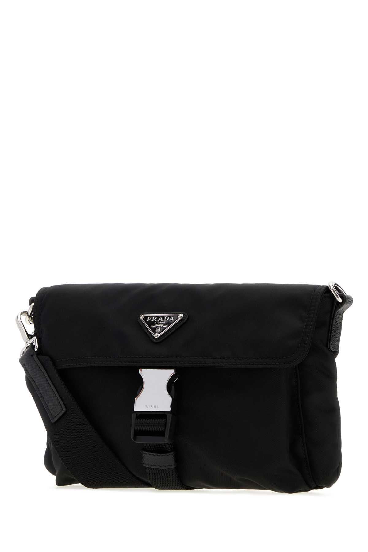 Prada Men Black Fabric Phone Holder PRADA