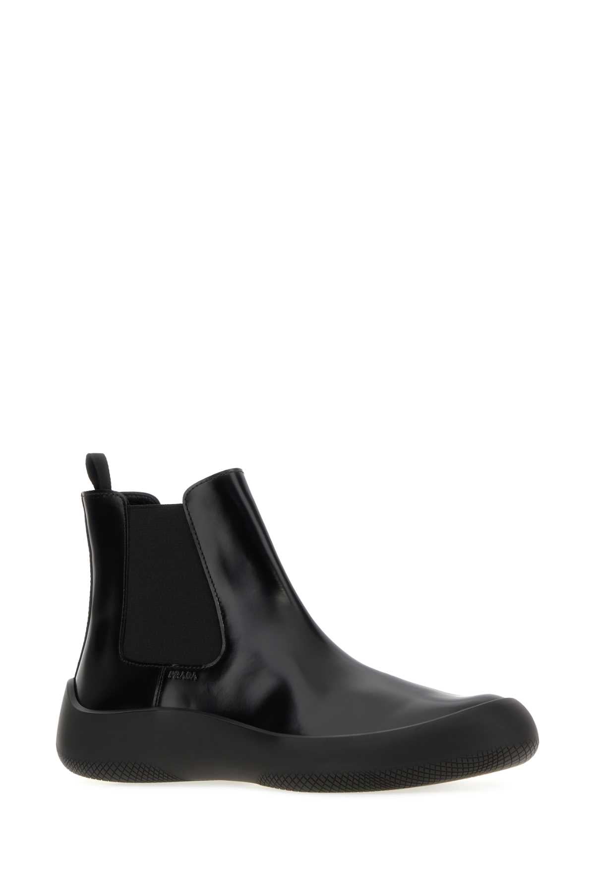 Prada Men Black Leather Ankle Boots PRADA