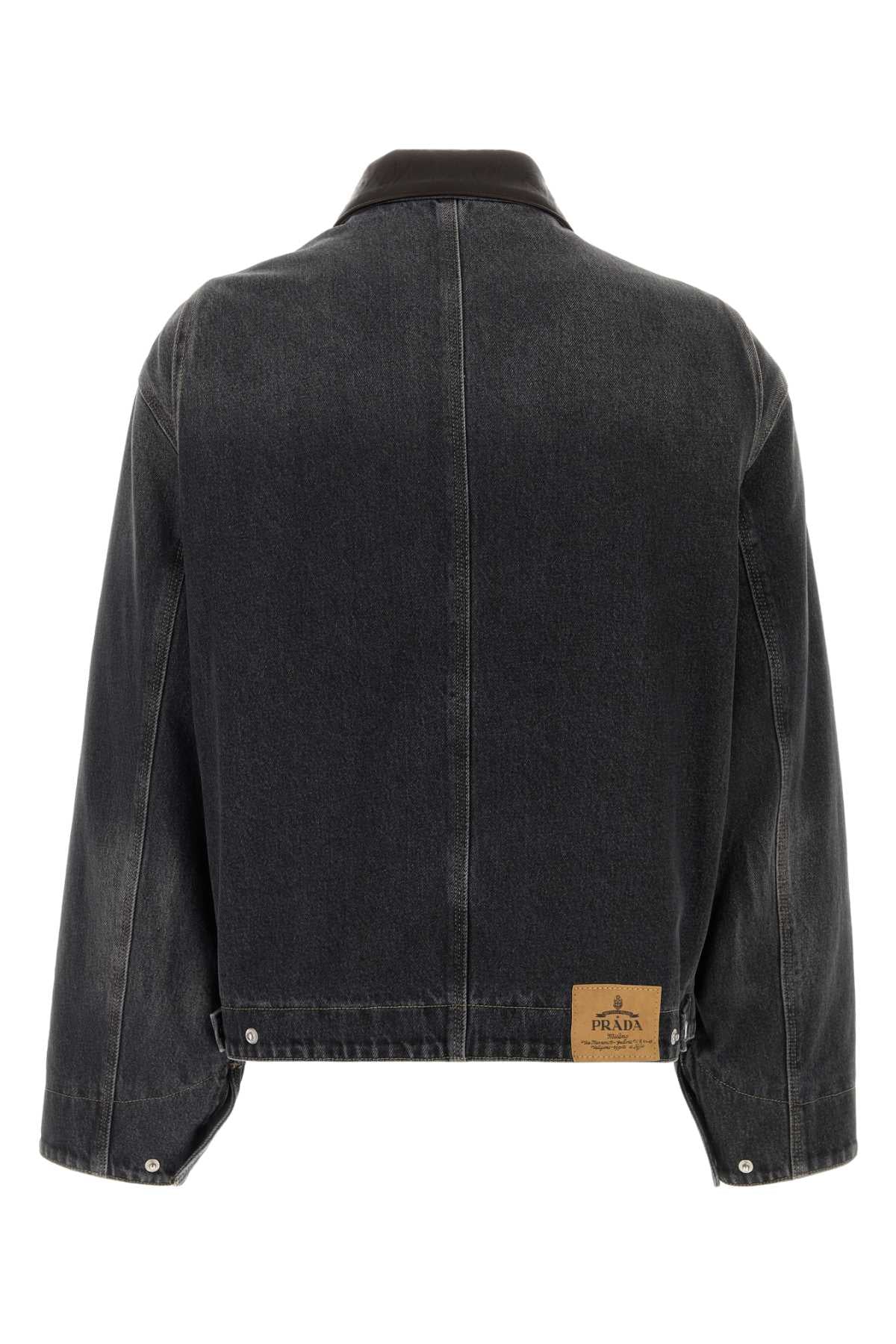 Prada Men Black Denim Padded Jacket PRADA