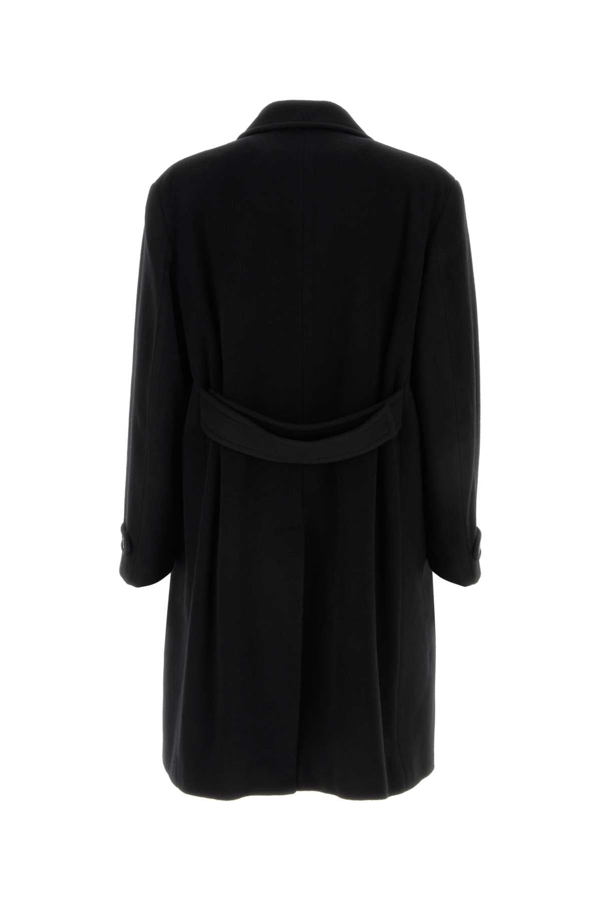 Prada Men Black Wool Blend Coat PRADA