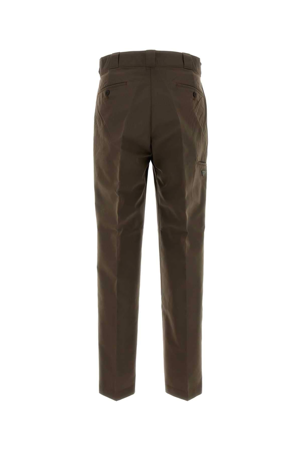Prada Men Brown Canvas Pant PRADA