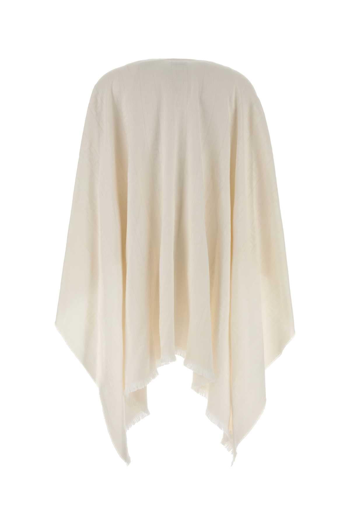 Fendi Women Ivory Wool Blend Cape FENDI