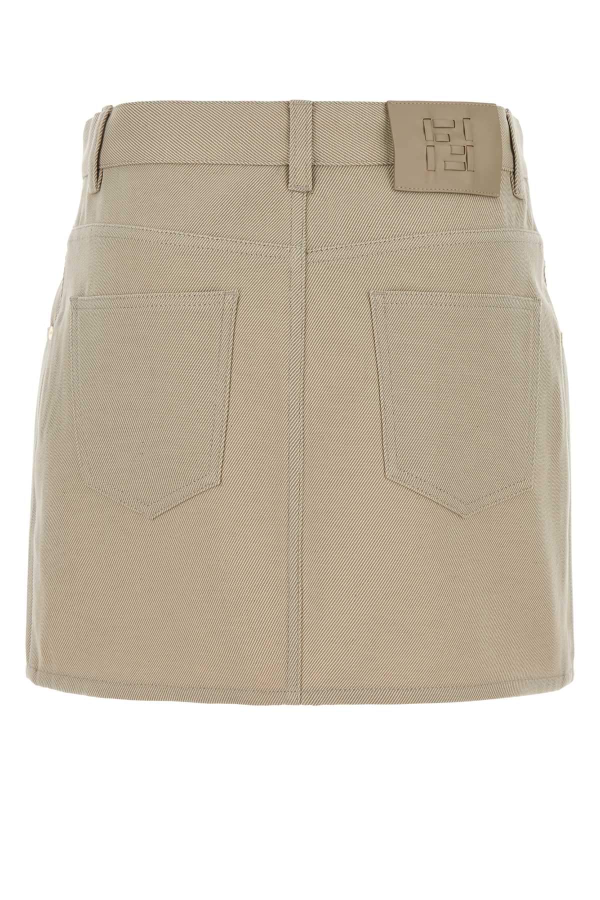 Fendi Women Beige Drill Mini Skirt FENDI