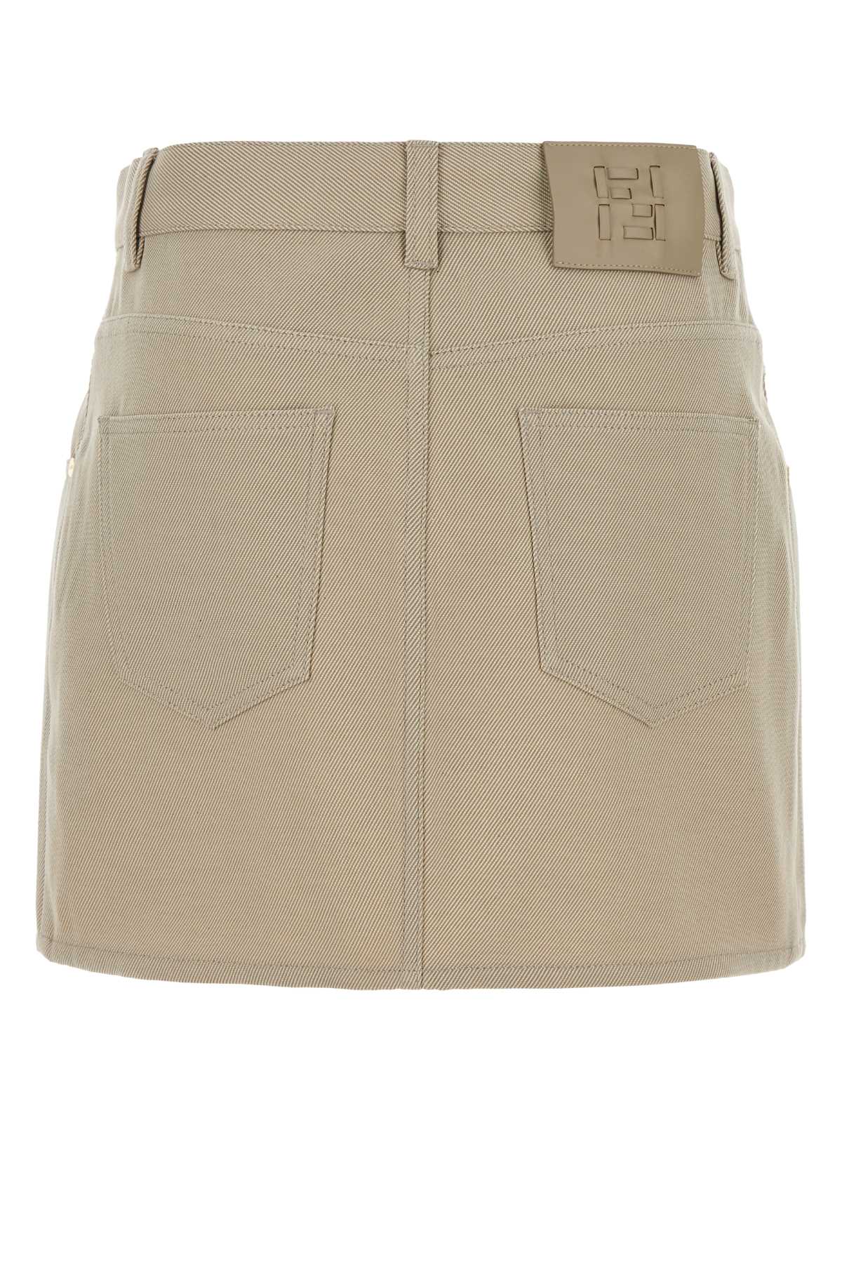 Fendi Women Beige Drill Mini Skirt FENDI