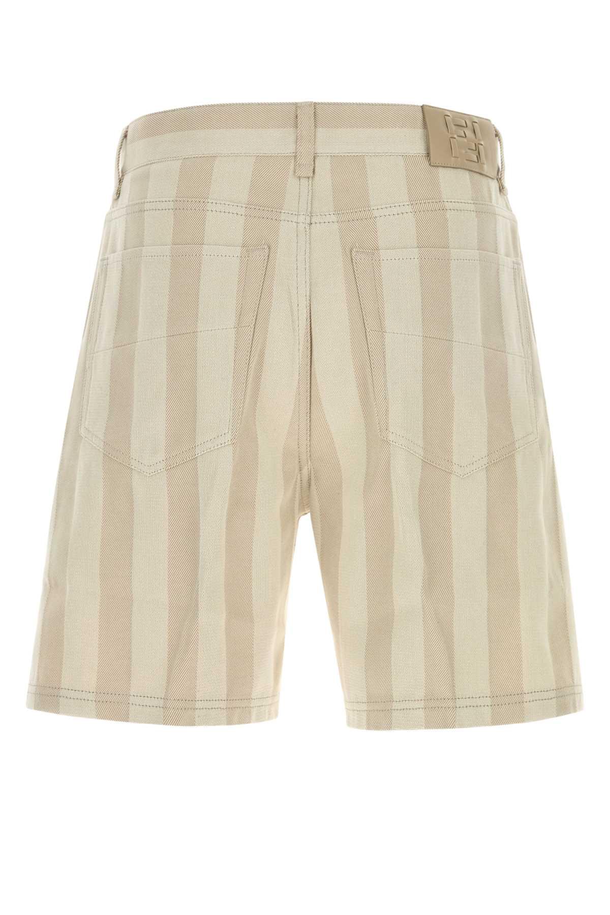 Fendi Men Embroidered Canvas Bermuda Shorts FENDI