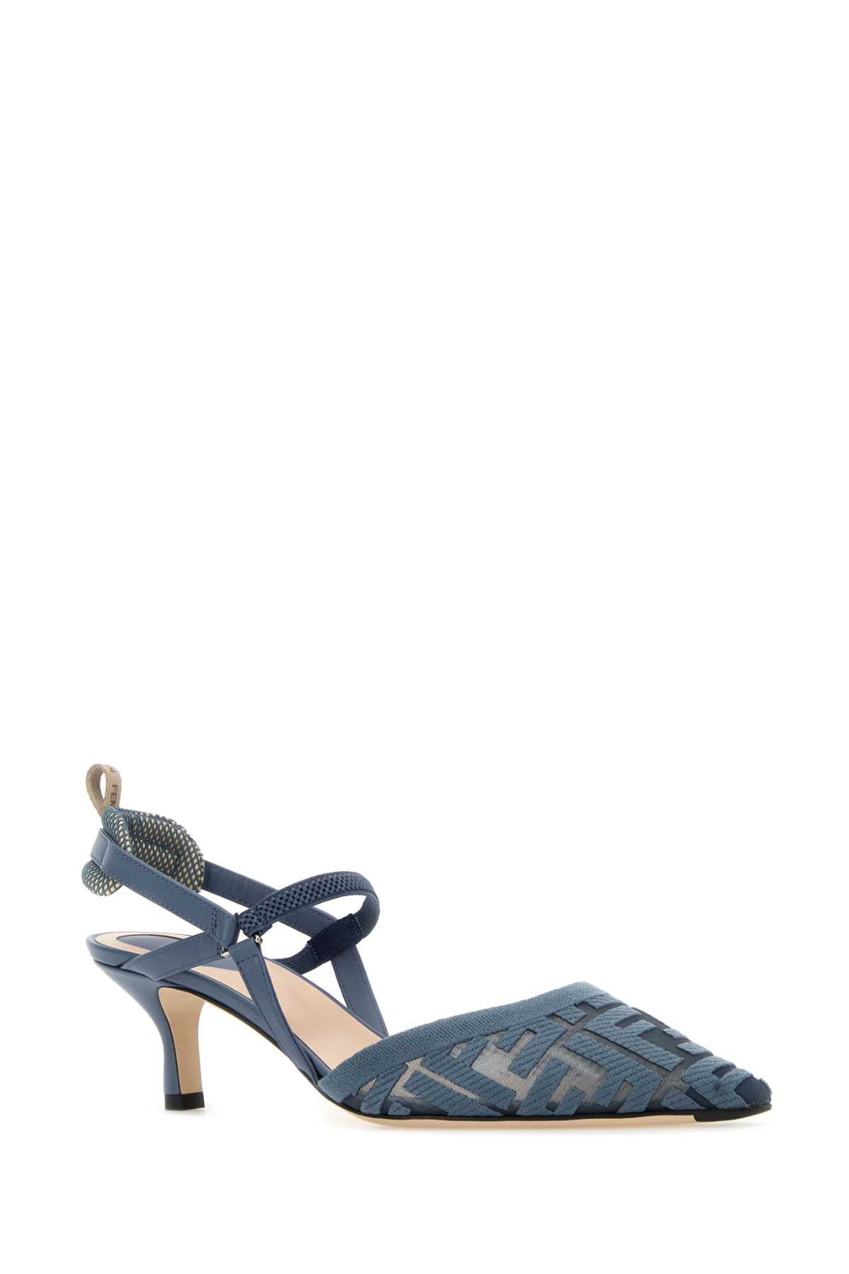 Fendi Women Cerulean Blue Mesh Colibr㬠Lite Pumps FENDI