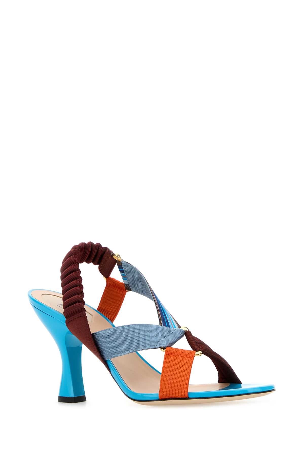 Fendi Women Multicolor Fabric Colibr㬠Iconic Sandals FENDI