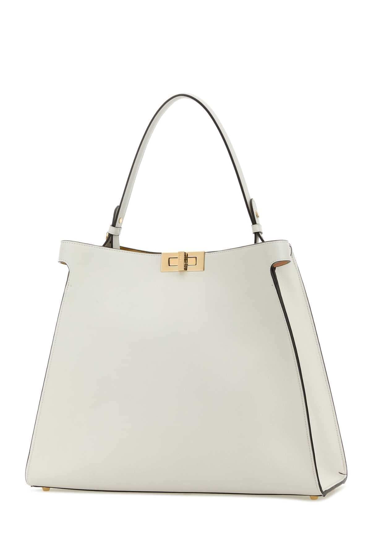 Fendi Women Ivory Leather Large Fendi Way Shopping Bag FENDI