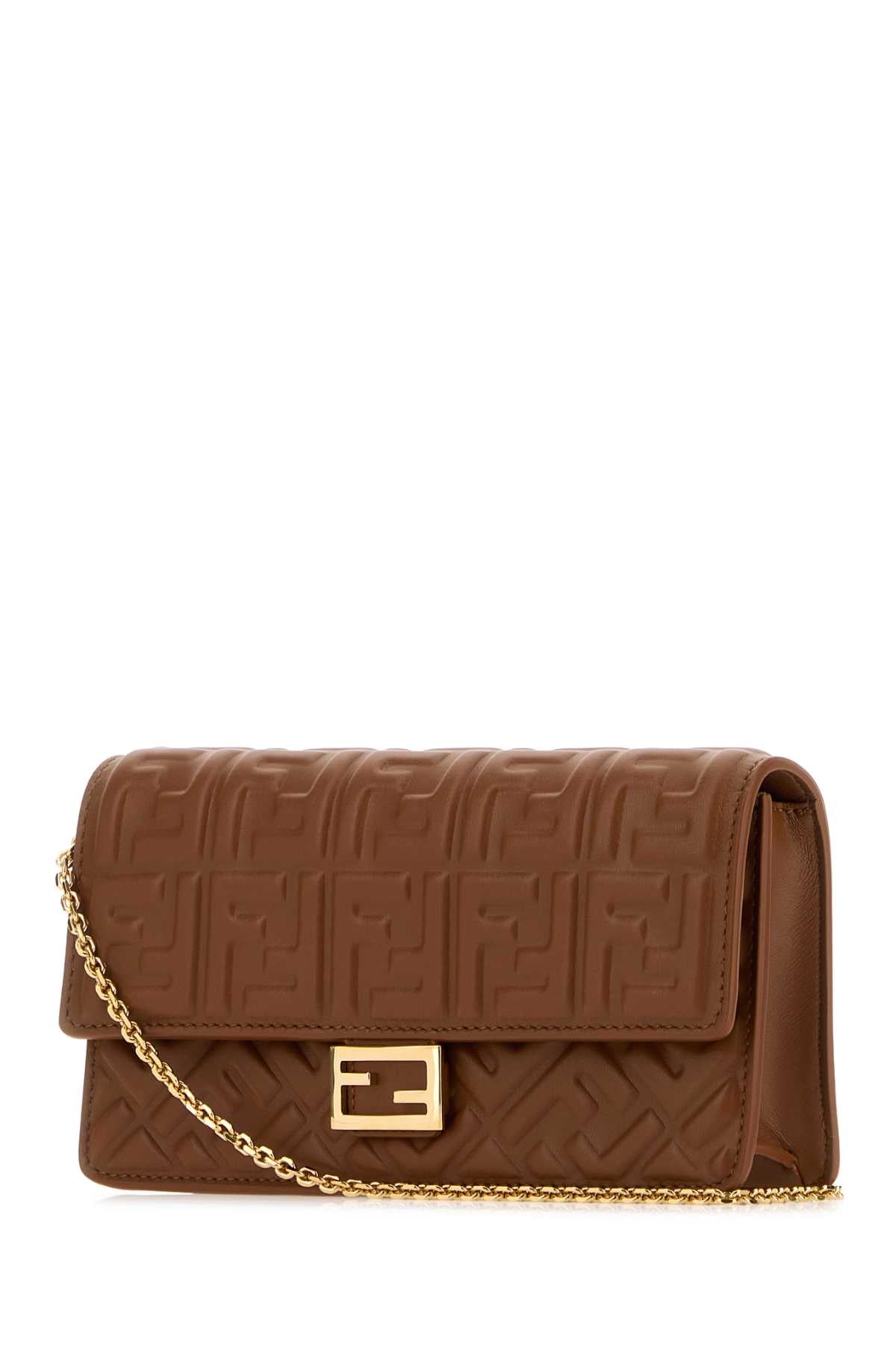 Fendi Women Chocolate Nappa Leather Baguette Wallet FENDI