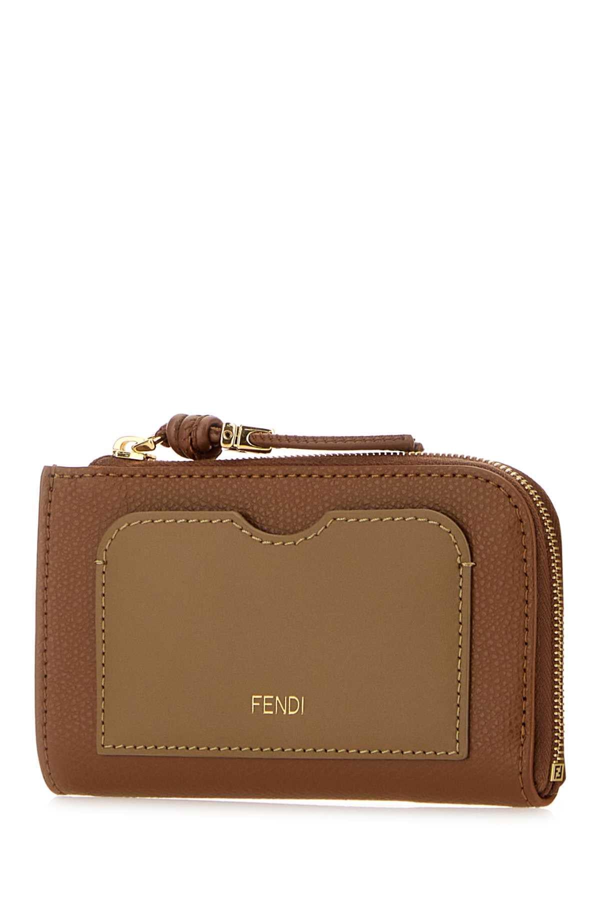Fendi Women Brown Leather Coin Purse FENDI
