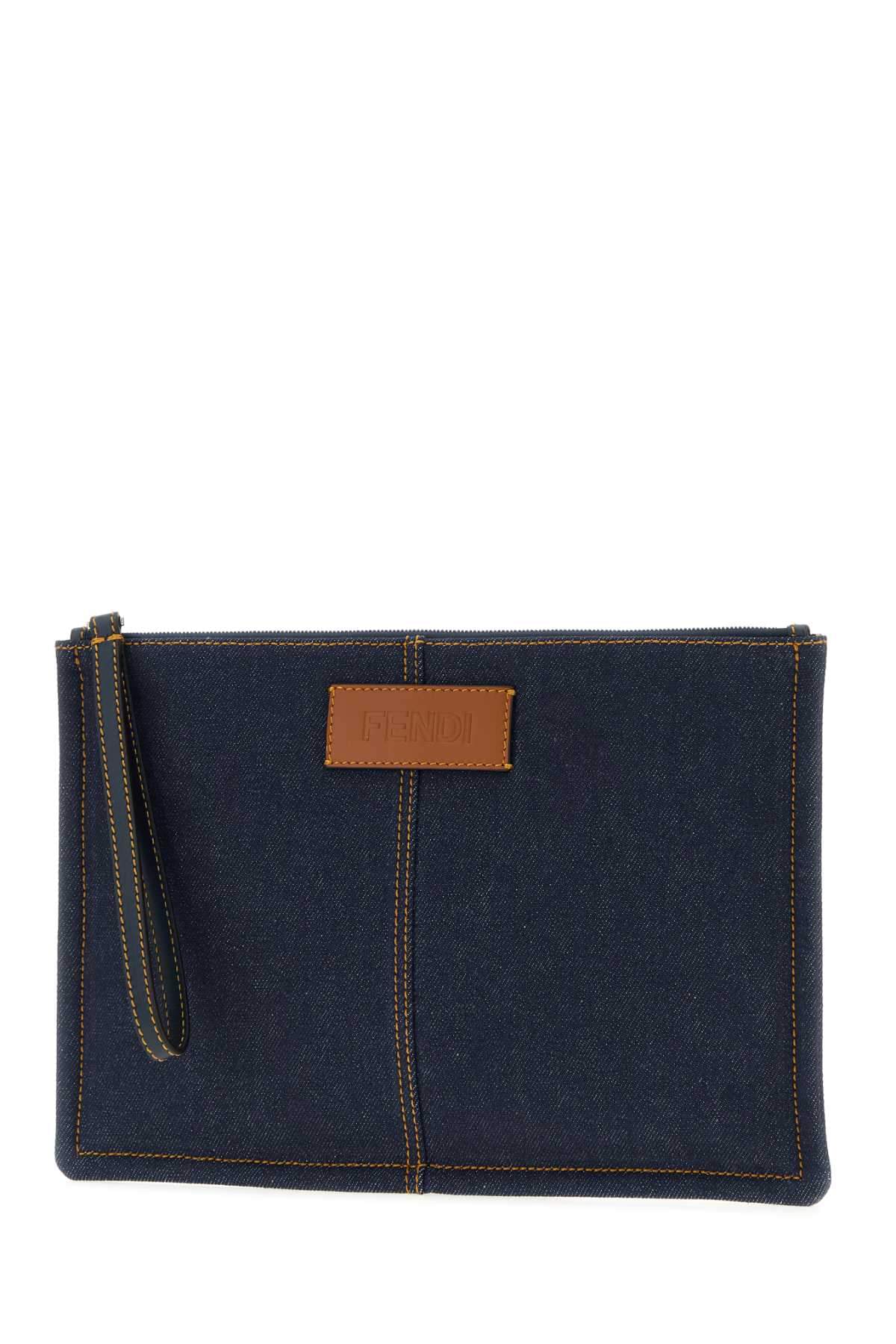 Fendi Men Denim Medium Clutch FENDI