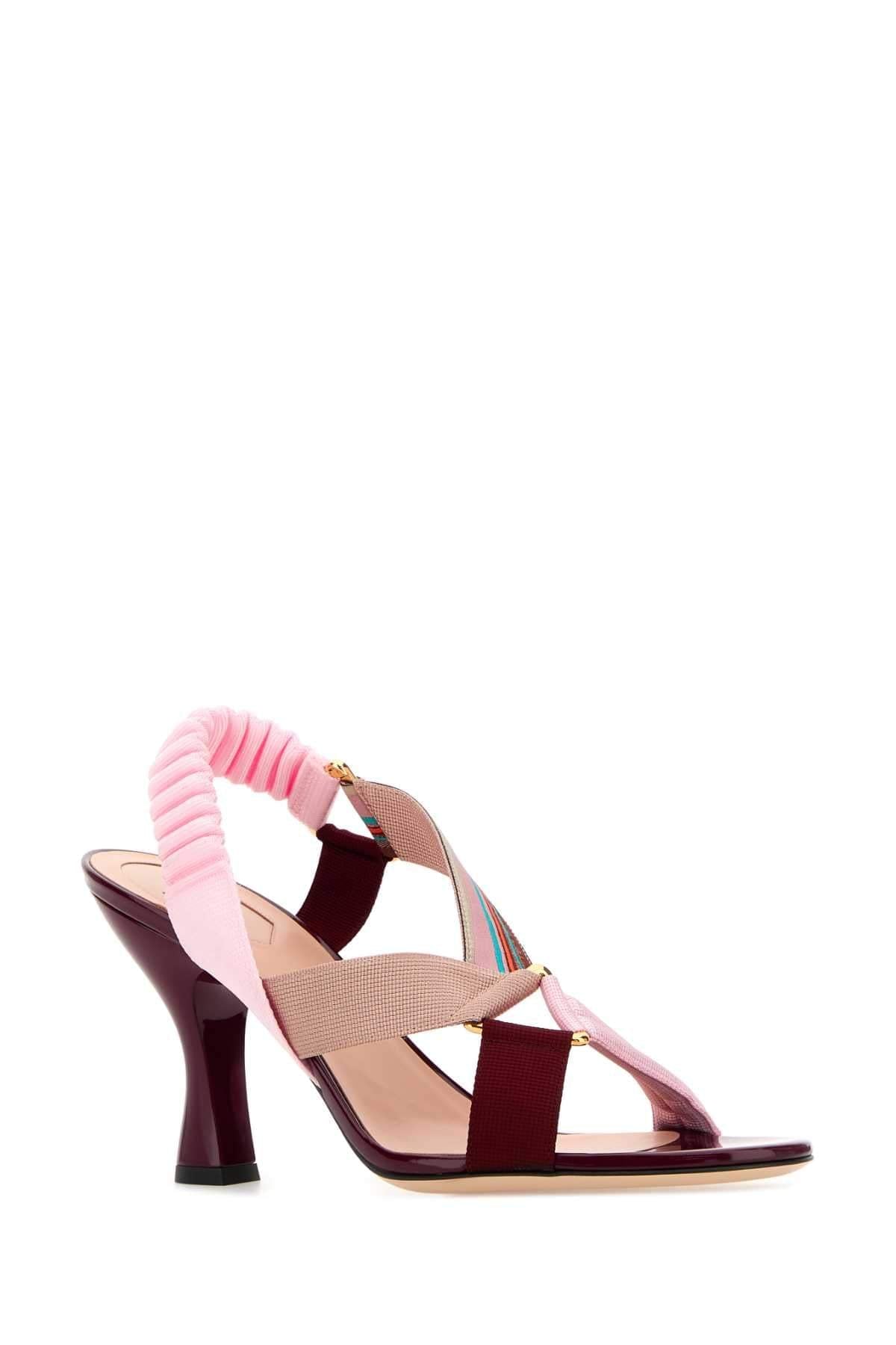 Fendi Women Multicolor Fabric Colibr㬠Iconic Sandals FENDI
