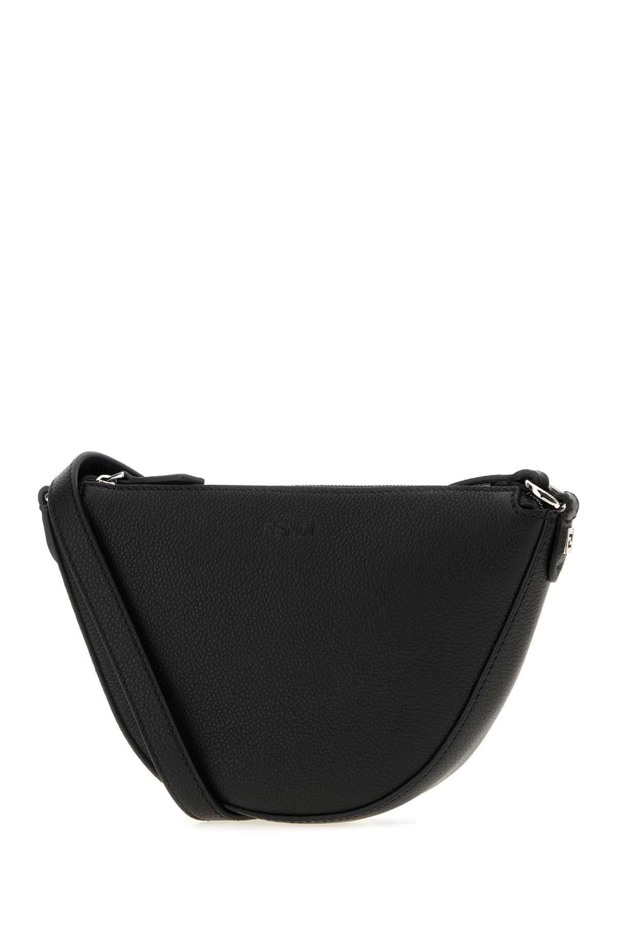 Fendi Men Black Leather Mini Fendi Melon Crossbody Bag FENDI