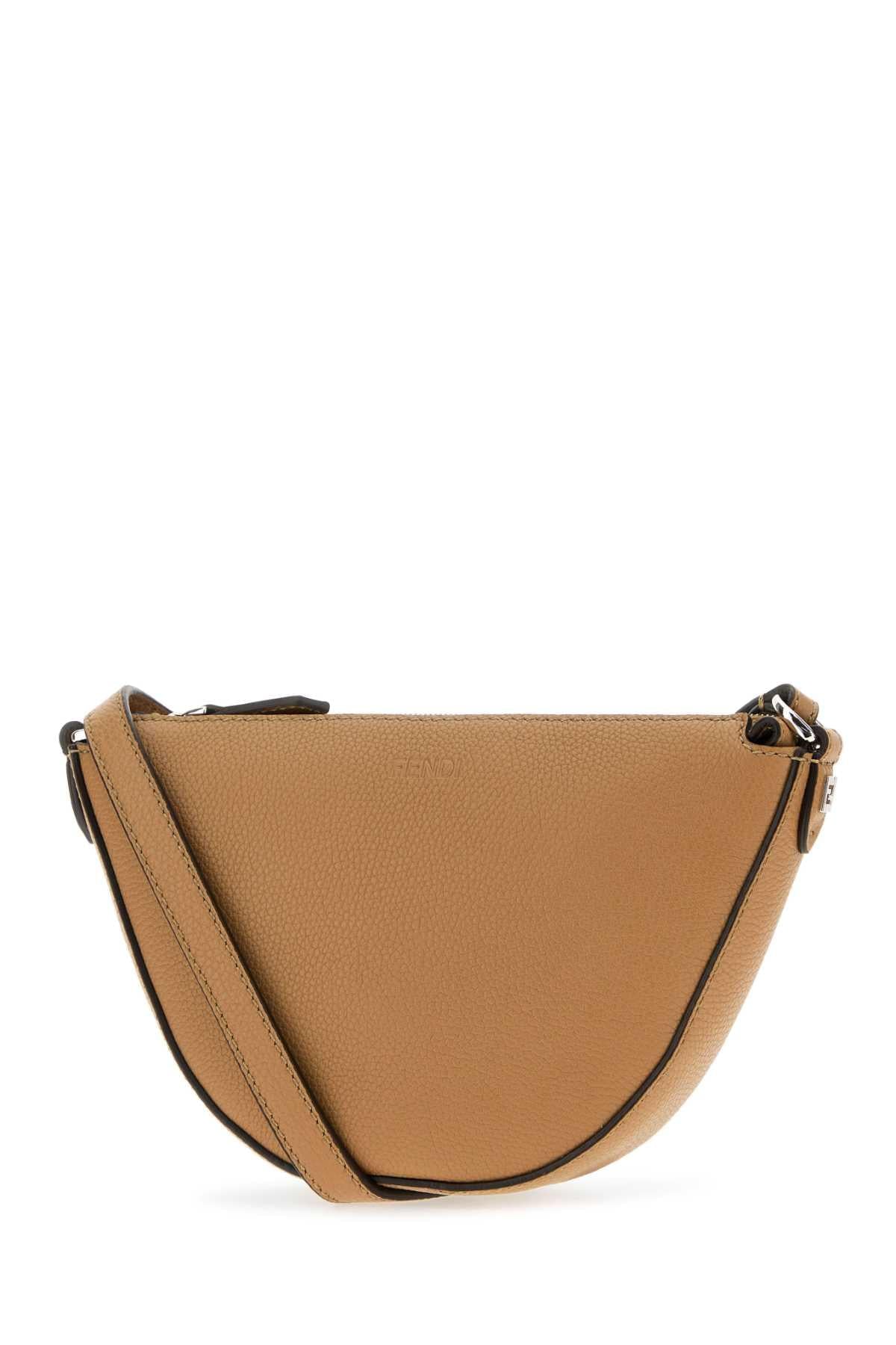 Fendi Men Camel Leather Mini Fendi Melon Crossbody Bag FENDI