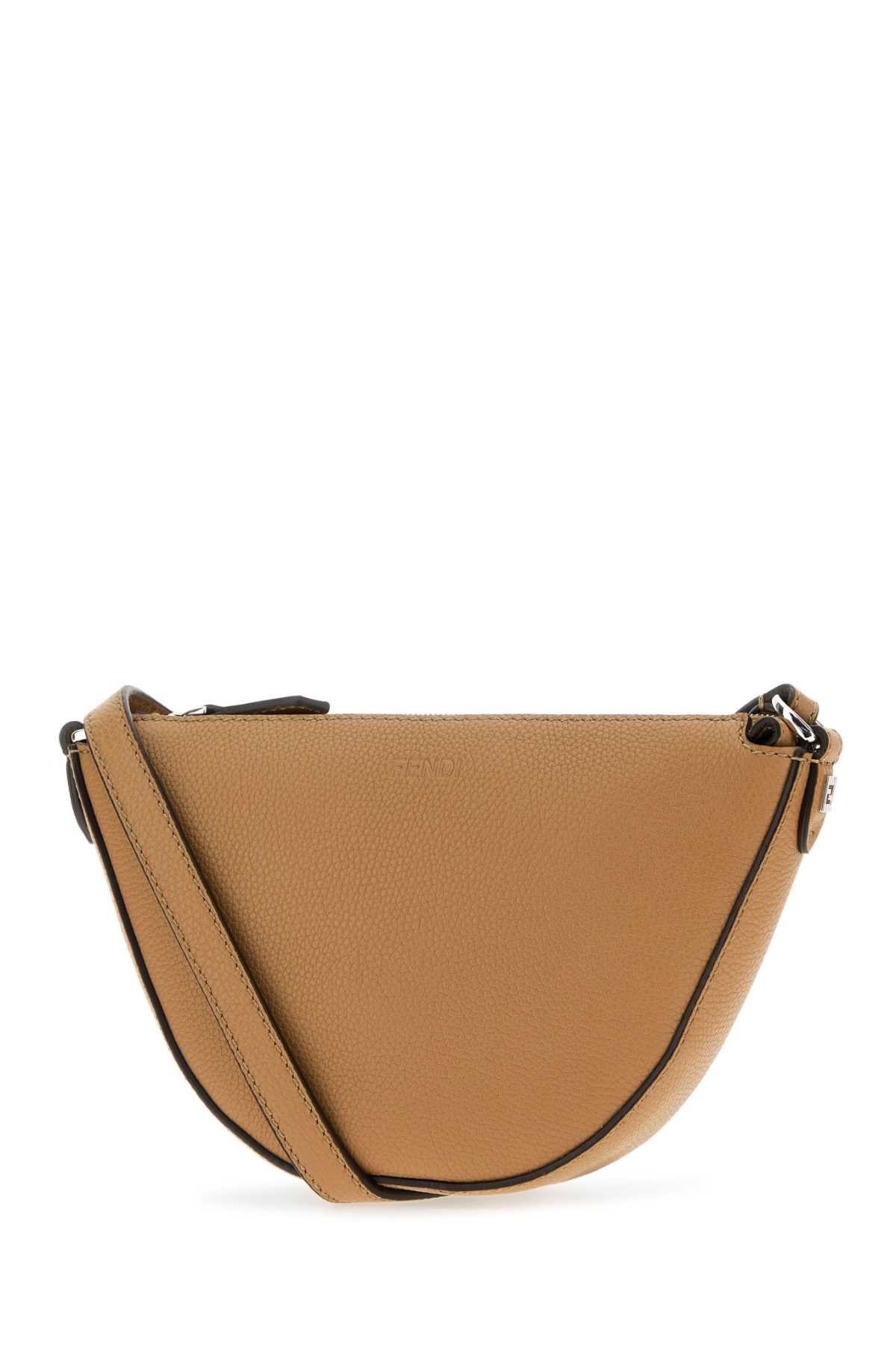 Fendi Men Camel Leather Mini Fendi Melon Crossbody Bag FENDI