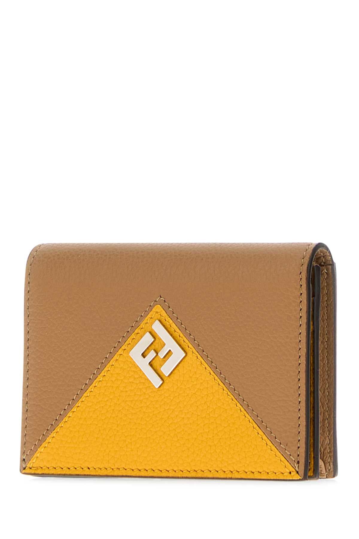 Fendi Men Beige Leather Card Holder FENDI