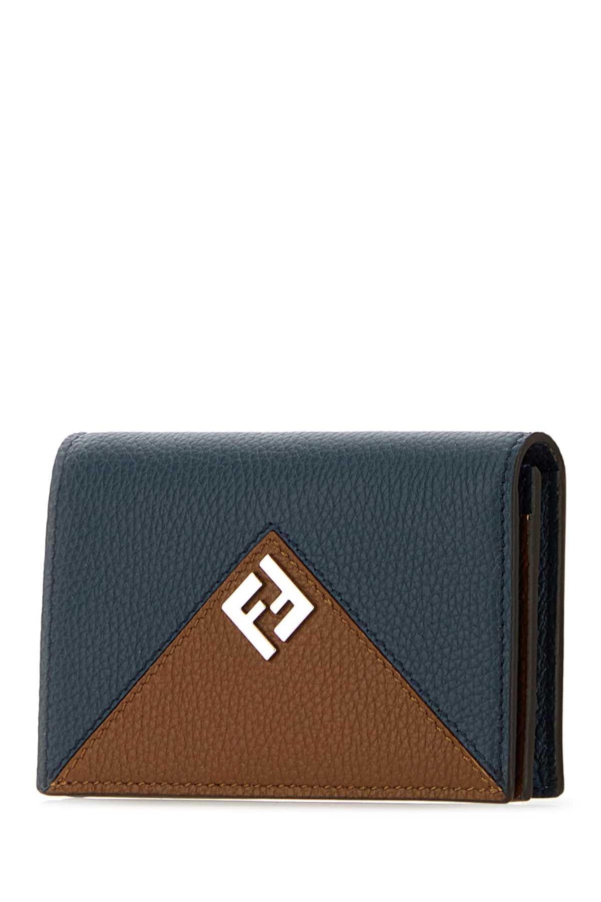 Fendi Men Navy Blue Leather Card Holder FENDI