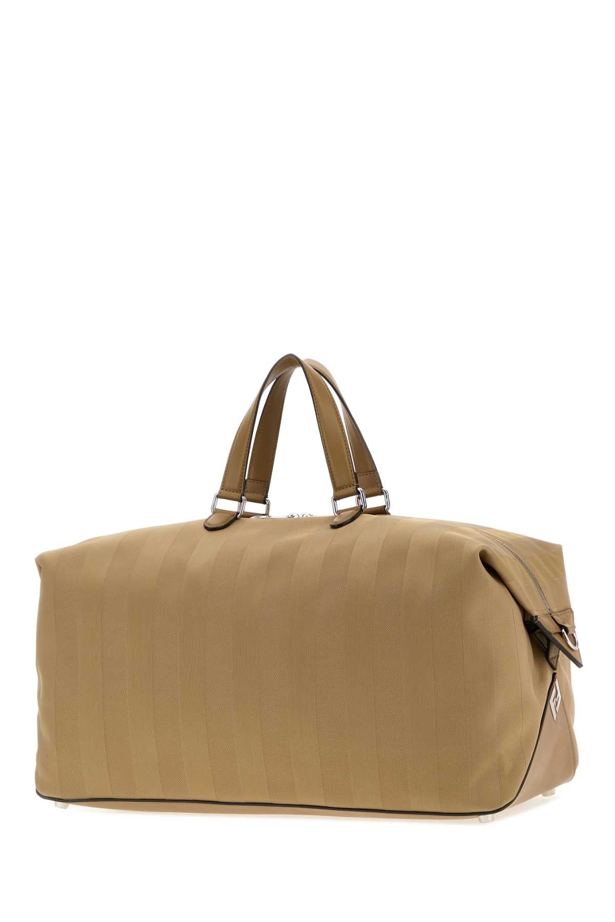 Fendi Men Beige Canvas Fendi Lui 48 Travel Bag FENDI