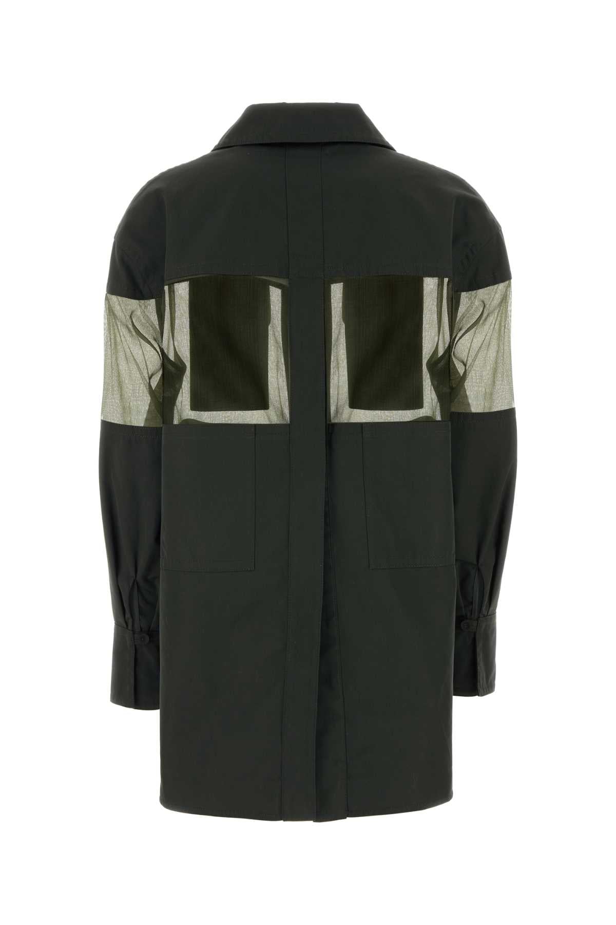 Fendi Women Olive Green Cotton Blend Jacket FENDI
