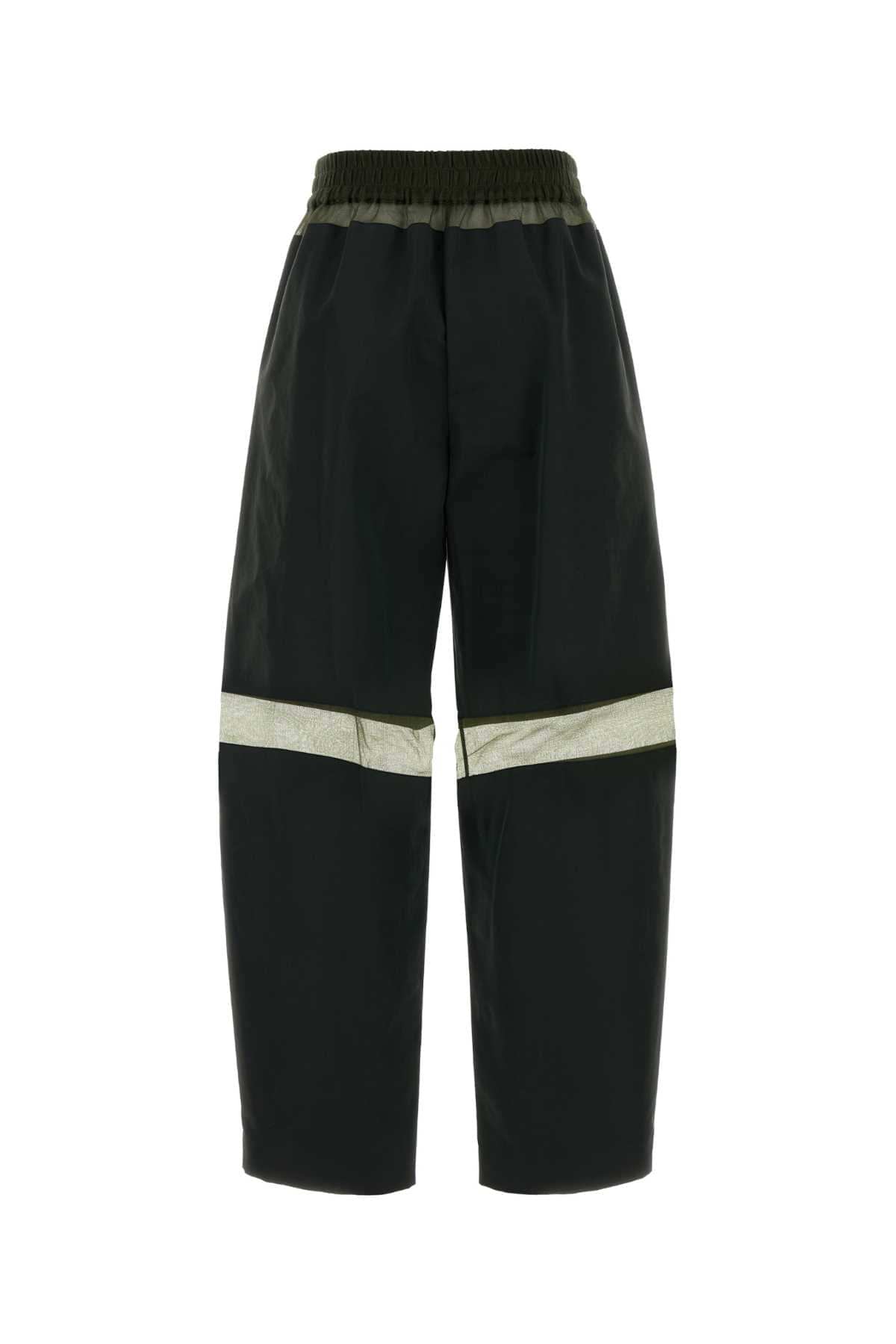 Fendi Women Olive Green Cotton Blend Pant FENDI