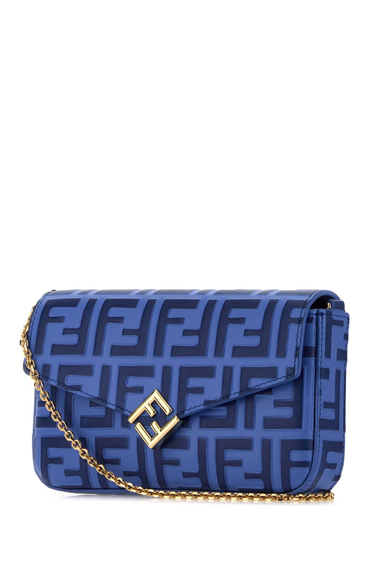 Fendi Women Blue Leather Ff Diamonds Wallet FENDI
